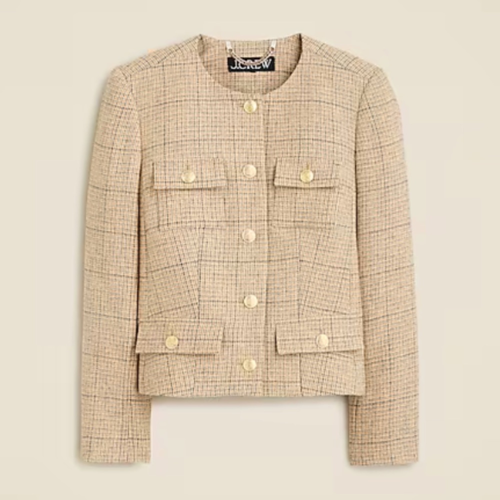 NWT J. Crew Isabelle Lady Jacket in plaid English wool